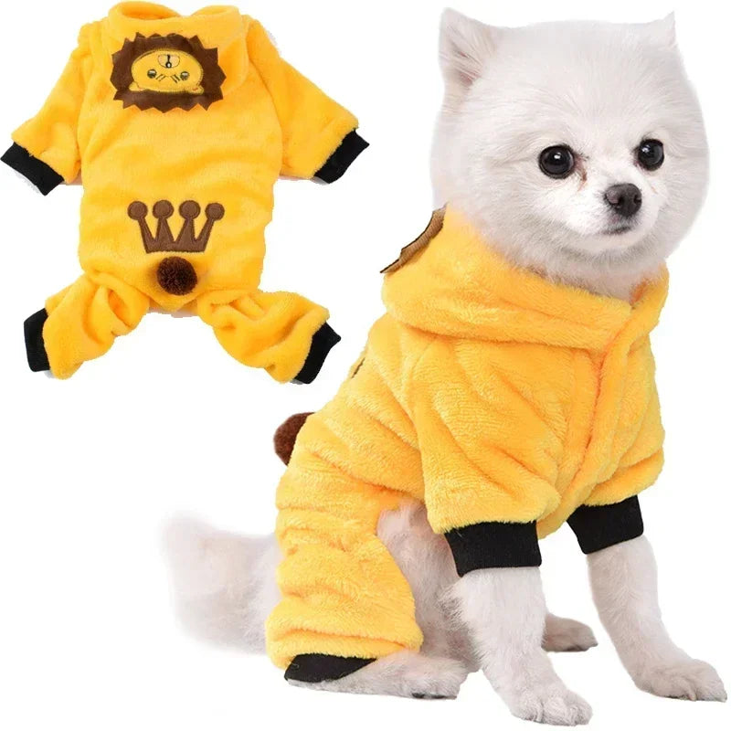 Soft Fleece Dog Jumpsuit Coat For Dogs All Season Wear