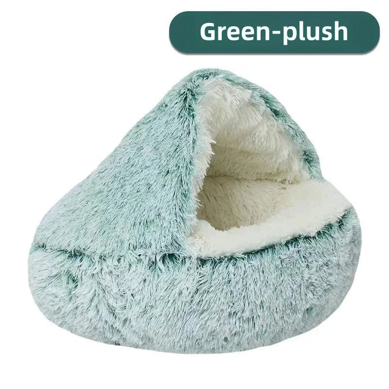 LEWENCN Autumn and Winter Soft Plush Pet Bed for Cats Warm Comforter Nest Shell