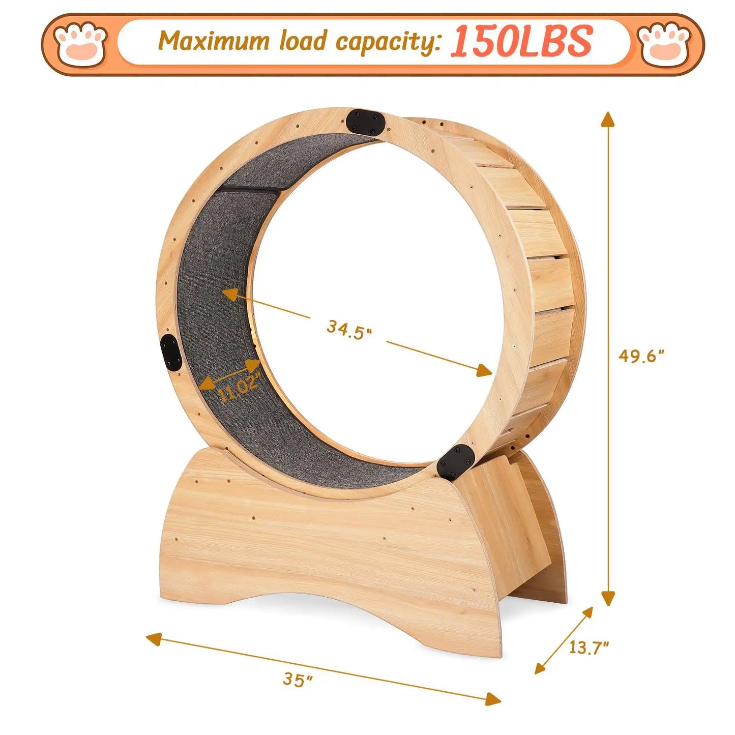 Wooden Cat Treadmill Exercise Roller for Fitness and Fun