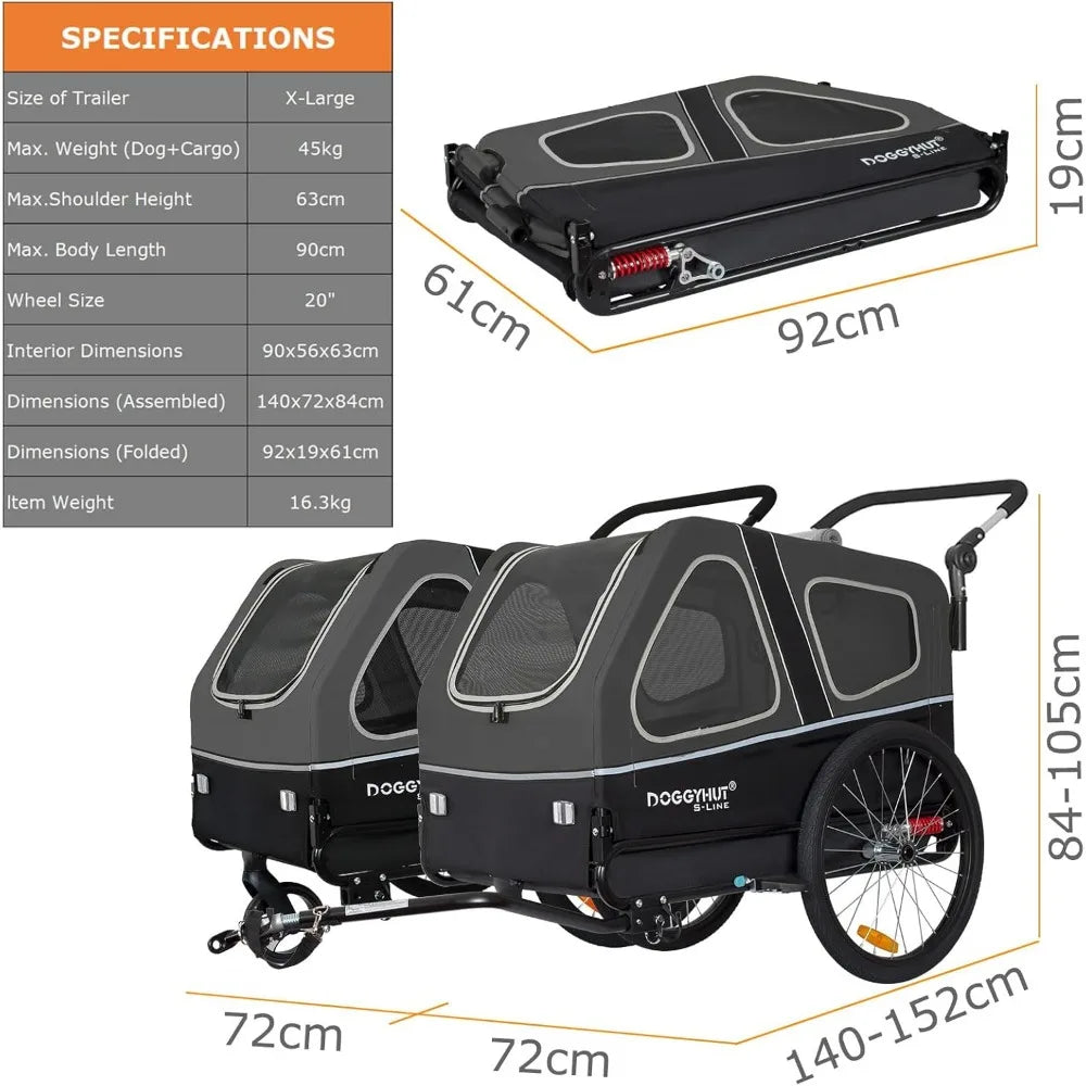 Veelar DoggyHut S Line Pet Bike Trailer And Stroller
