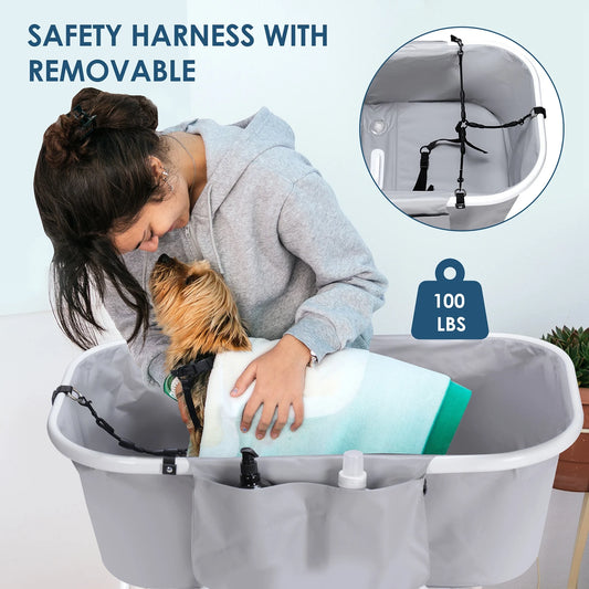 Portable Pet Bathtub Foldable Elevated Small Medium Dog Bath Tubs for Shower Grooming and Washing Pool