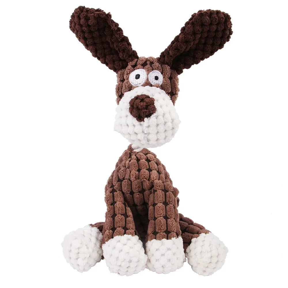 Corduroy Monkey Pig Plush Dog Toy for Molar Training and Fun