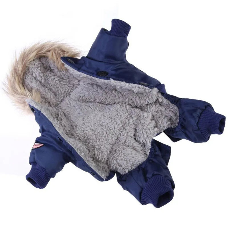 Autumn Winter Warm Pet Dog Jacket Thickened Hooded Padded Coat Waterproof for Small Medium Dogs Puppy Jumpsuit