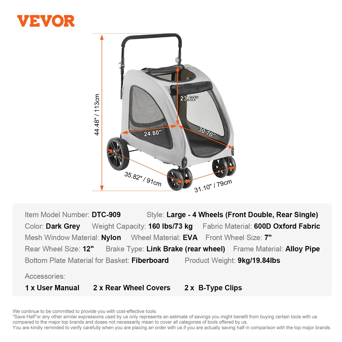 Lightweight SucceBuy Pet Stroller Carrier for Dogs and Cats