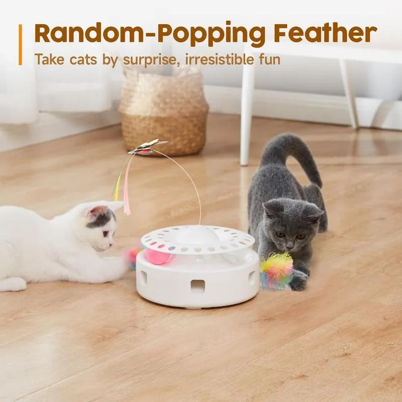 3in1 Automatic Interactive Kitten Toy with Fluttering Butterfly