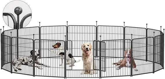 Dog Playpen 32 40 45 Inch Height Heavy Duty Folding Indoor Outdoor Anti Rust Dog Exercise Fence Portable Pet Playpen