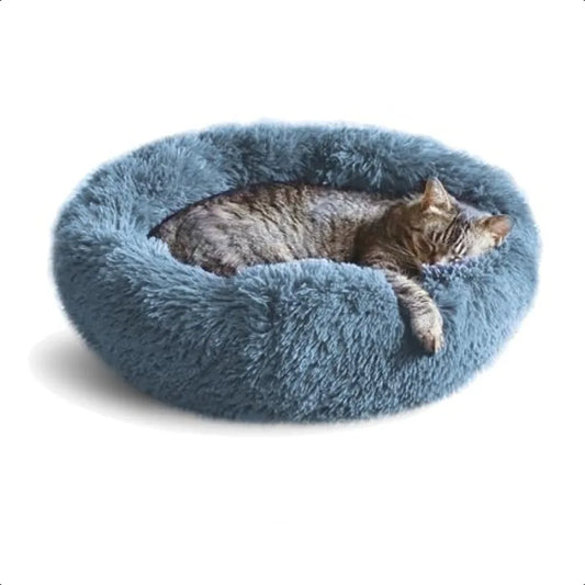 Cat Bed Washable Orthopedic Soft Fluffy Round Calming Pet Bed for Small to Large Cats and Dogs