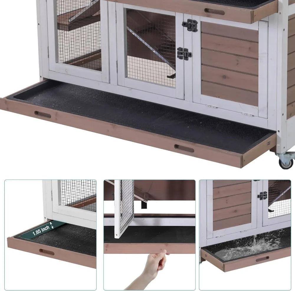 Hign-concerned Rabbit Hutch Indoor Small Animal Cage Ramp