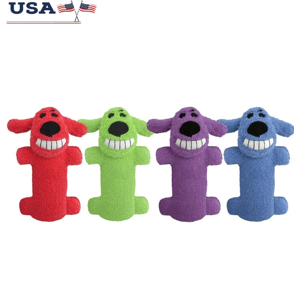 Loofa Plush Dog Toy Squeaky 6 Inch Assorted Colors For Dogs