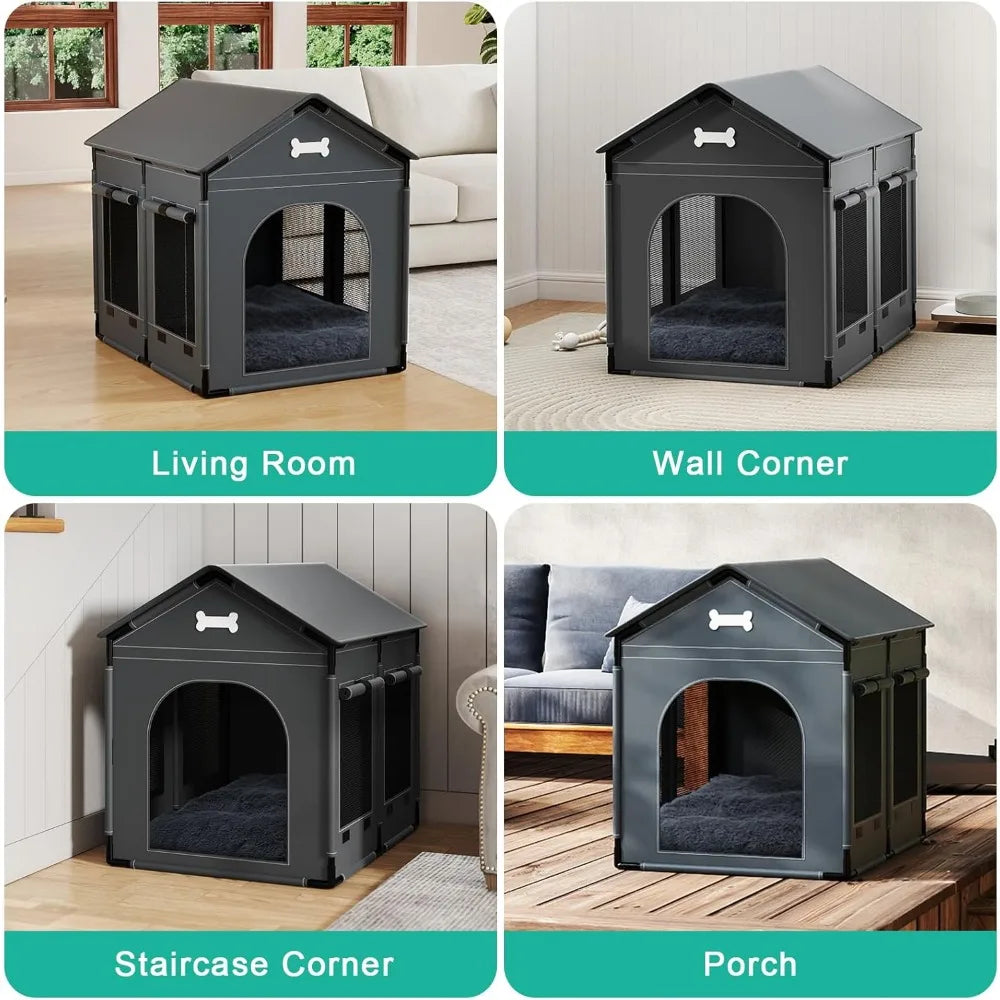 Cozy Indoor Dog House Kennel Bed With Cushion for Pets
