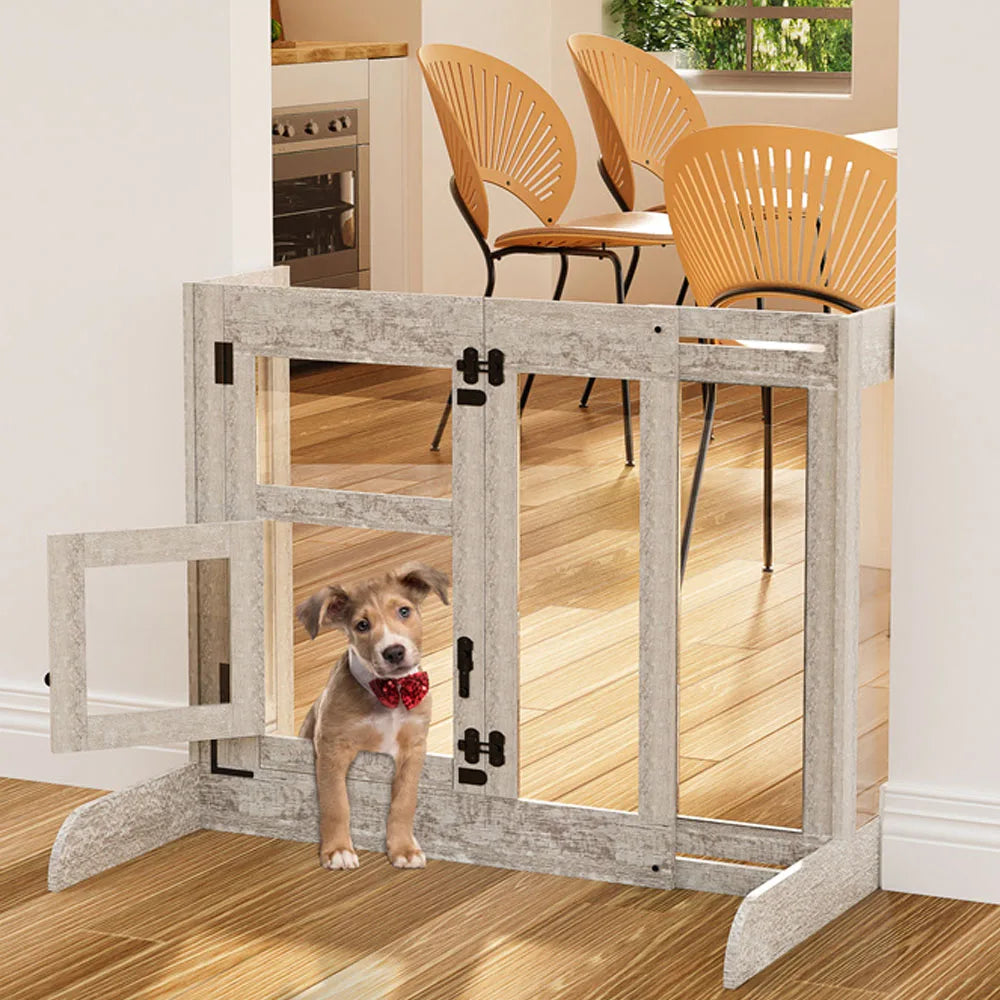 Dog Door Heavy Duty Tempered Glass Pet Gate Retractable
