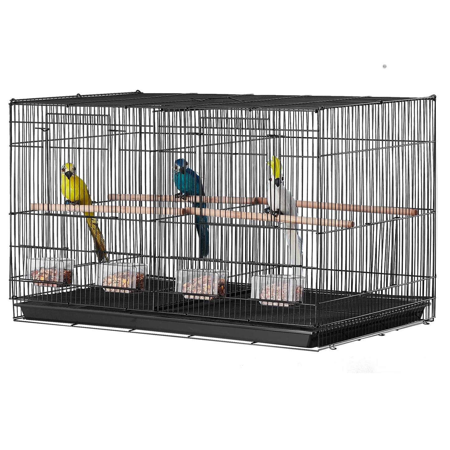 SucceBuy Flight Bird Cage With Handle For Travel And Perch