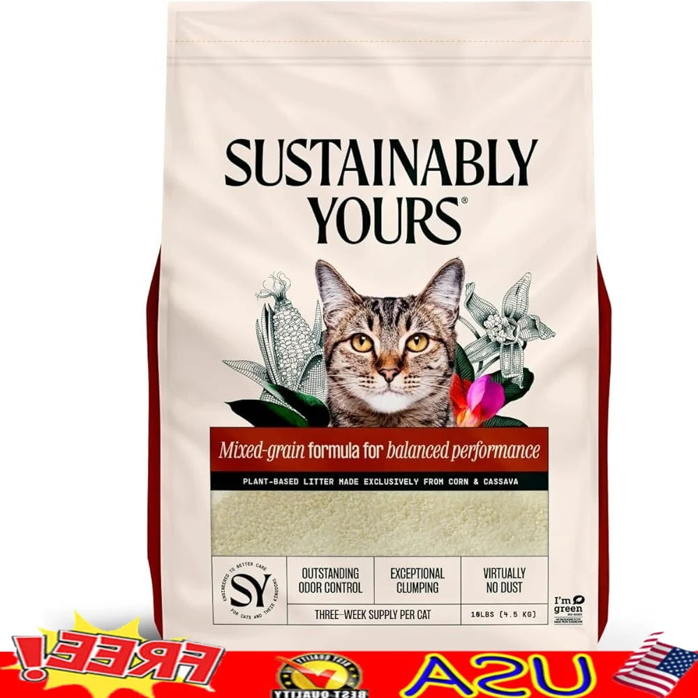 Natural Unscented Cat Litter 10 lbs Clumping Formula Odor Control