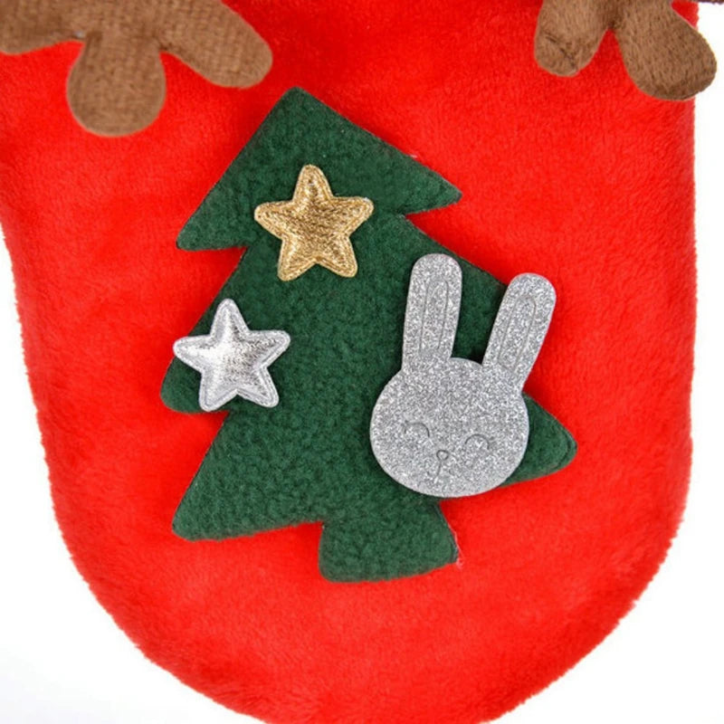 Hooded Christmas Jumpsuit for Dogs Pet Elk Warm Autumn Winter Puppy Jacket Coat