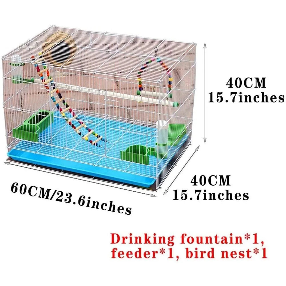 ron Wire Parrot Cages With Ladder Drinking Fountain