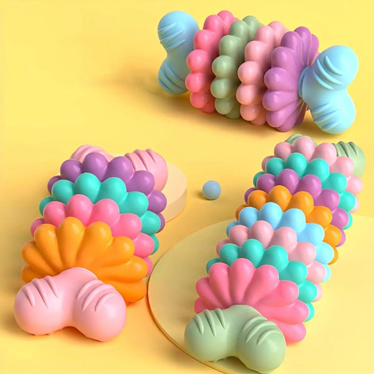 Durable 2PCS Multi Color Dog Chew Toys for Dental Care