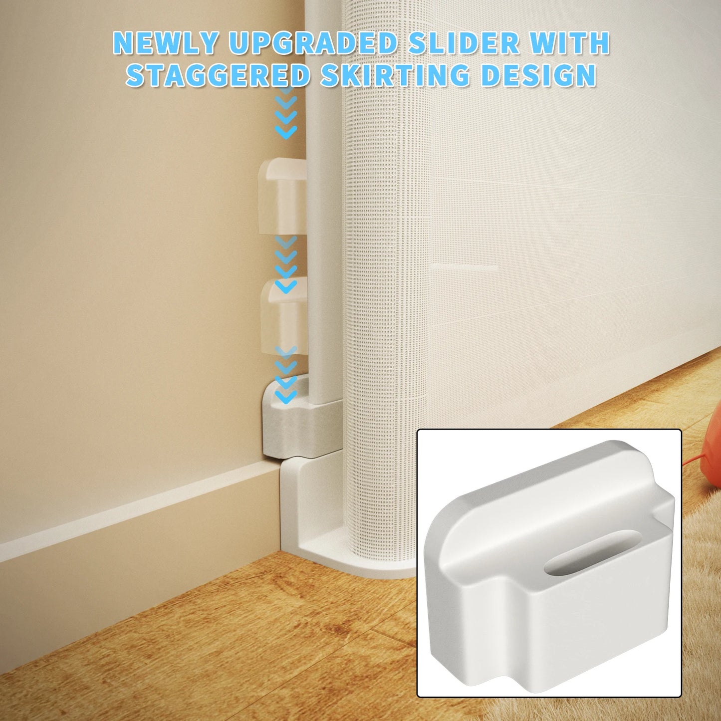 Extra Wide Retractable Dog Gate for Kids and Pets in White