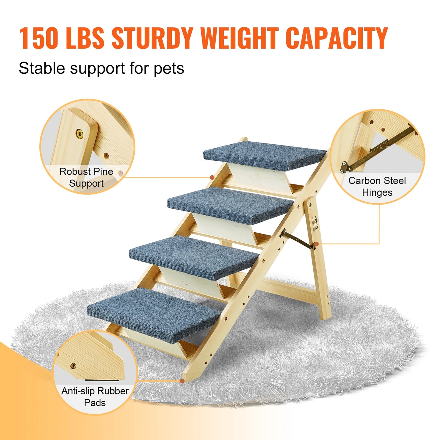 Dog Door SucceBuy Foldable Wooden Pet Steps And Ramp Beds