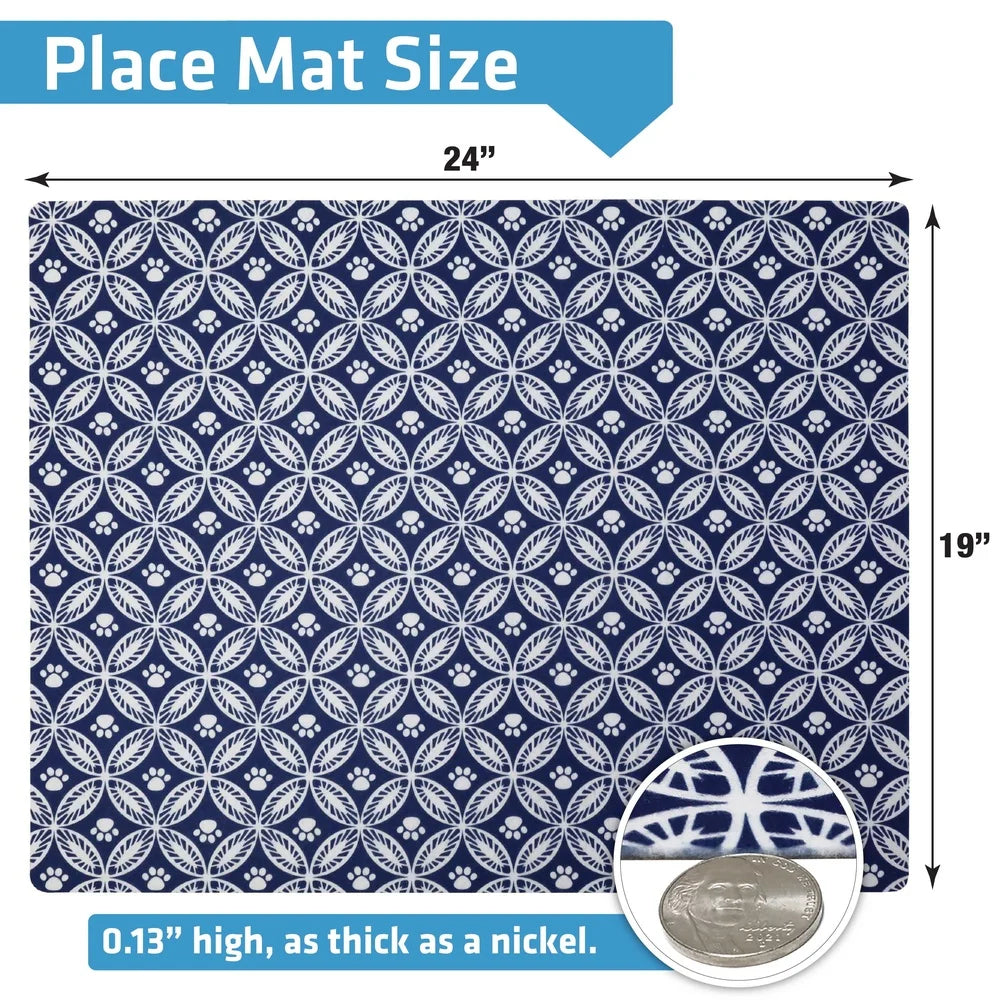 XMSJCN Waterproof Dog Food Mat Slip Resistant Absorbent