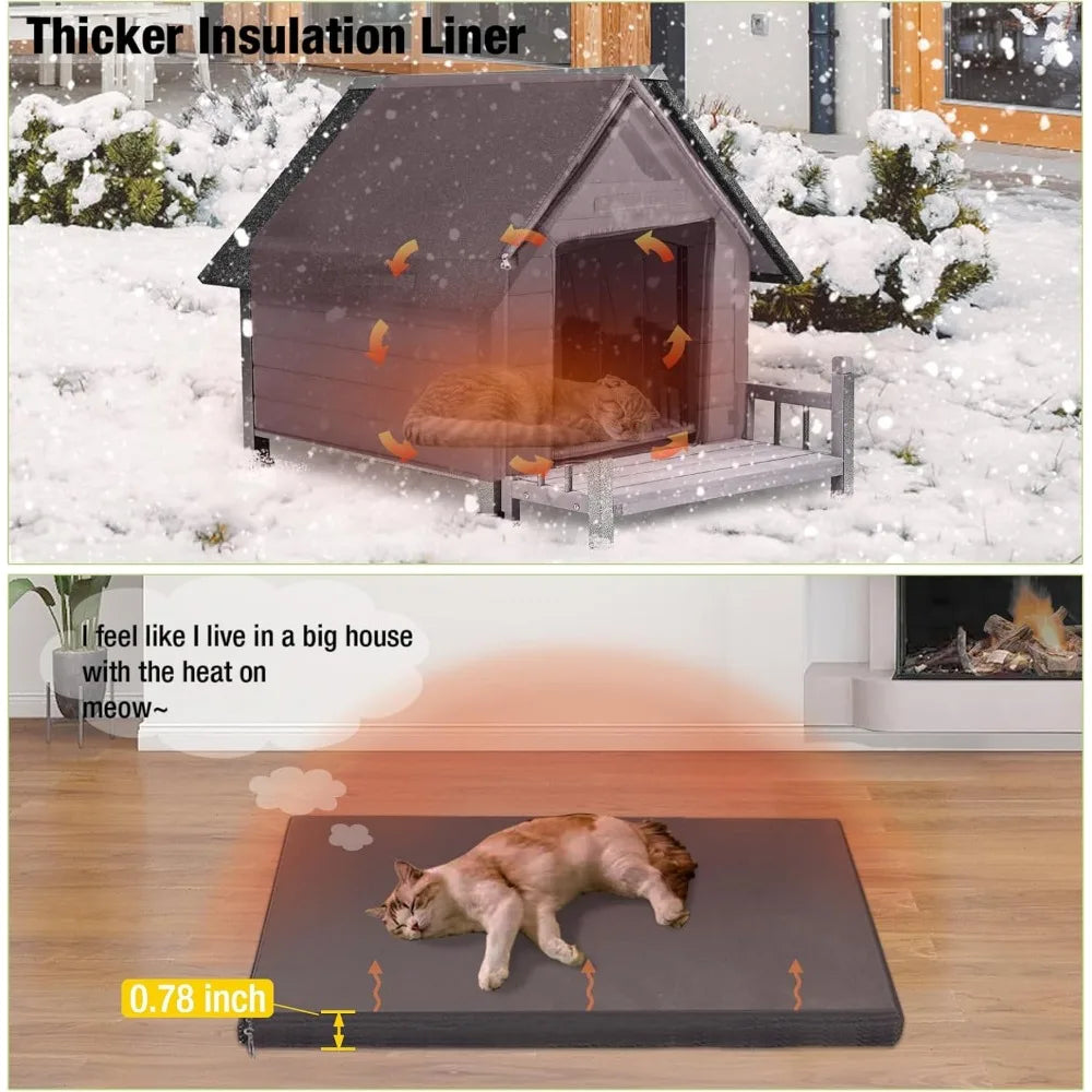 Insulated Outdoor Dog House With Metal Frame Weatherproof