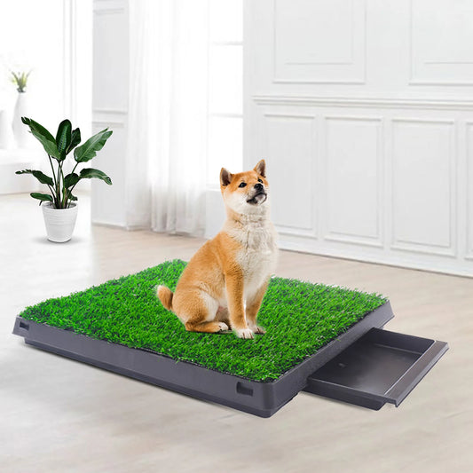 2PCS Realistic Artificial Grass Rug for Pet Potty Training Synthetic Dog Pee Grass Turf Patch Carpet Pad for Indoor Outdoor