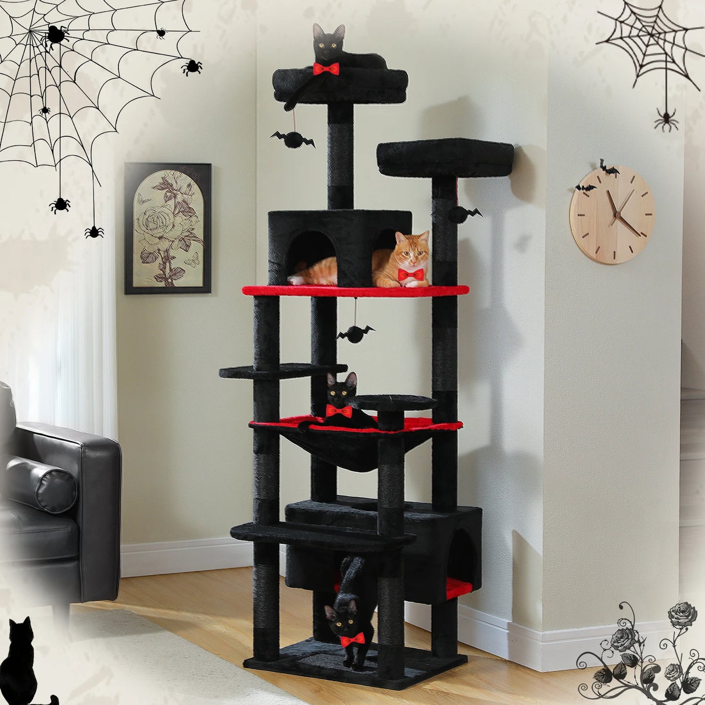PAWZ Road Large Cat Tree and Tower for Indoor Cats with Scratching Posts and Spacious Hammock