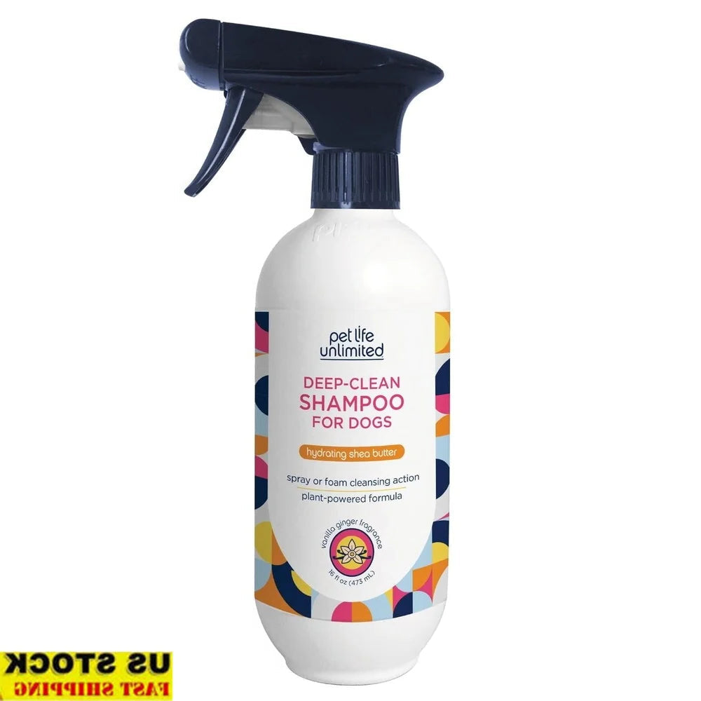 XMSJ Deep Clean Dog Shampoo Vanilla Ginger Waterless Pet Bath Two Way Cleaner 16oz