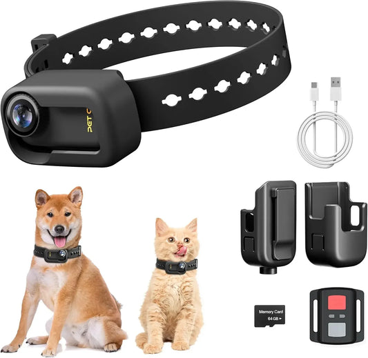 XMSJ 4K Cat Collar Camera HD WiFi PetCam Mini Action