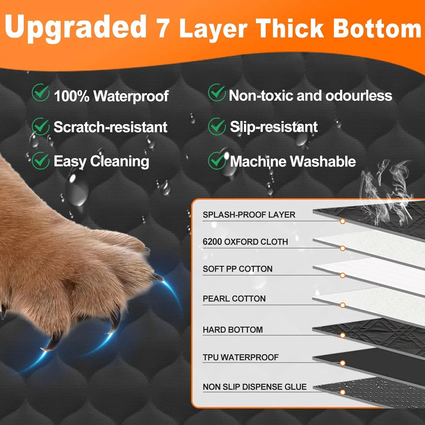 Wedyvko Waterproof Dog Car Seat Cover Hammock Back Seat