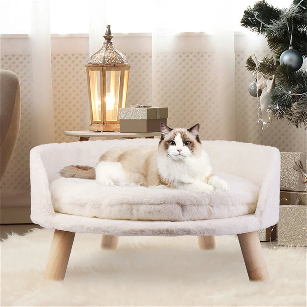 Ultra Soft Elevated Dog Cat Sofa Bed With Cushion