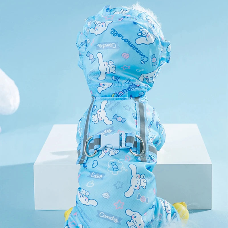 Cinnamoroll Waterproof Pet Raincoat with Hood for Dogs of All Sizes Stylish and Functional Rain Jacket