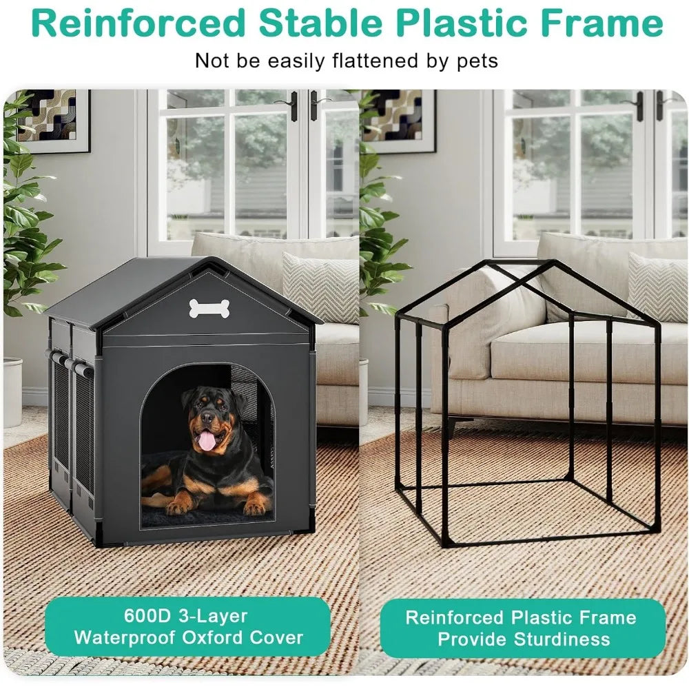 Cozy Indoor Dog House Kennel Bed With Cushion for Pets