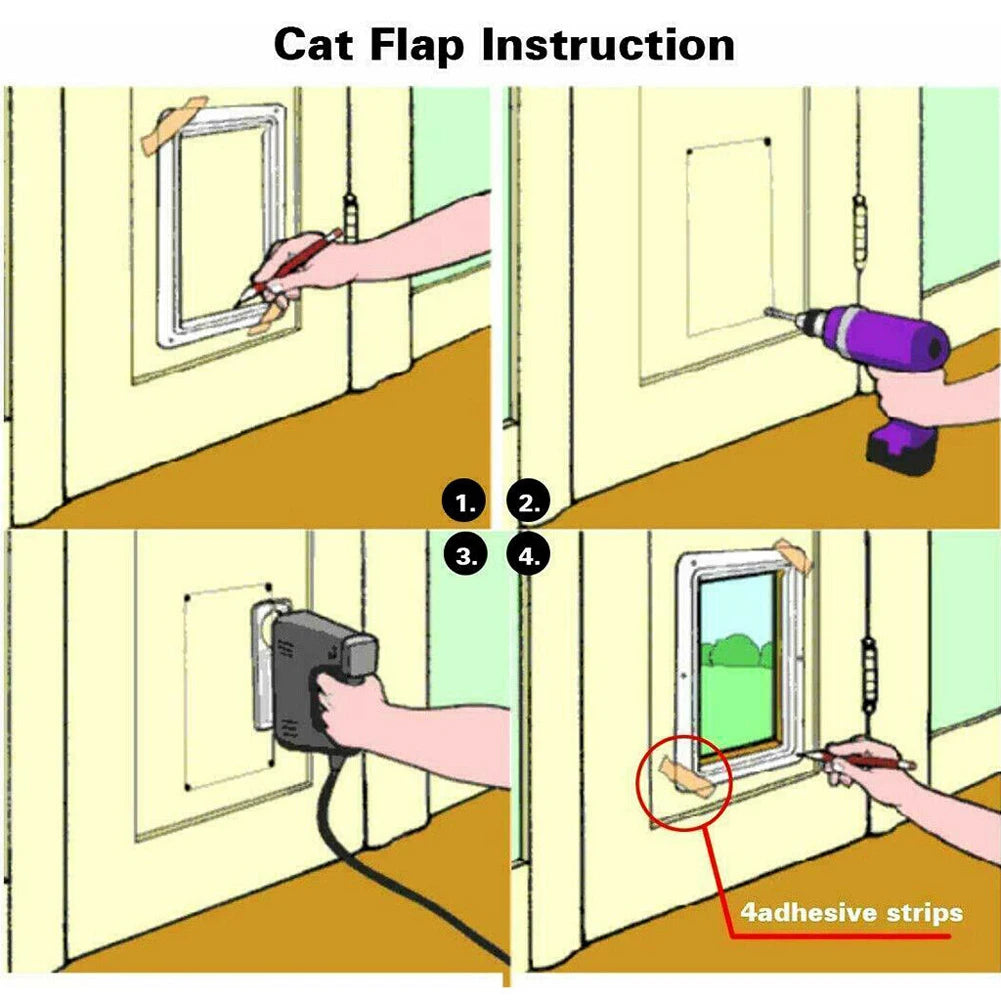 ShunmaiiHign-concerned Four Way Lock Pet Door for Small Pets