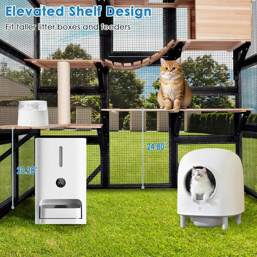 Large Outdoor Cat Catio Walk-in Enclosure for Multiple Cats