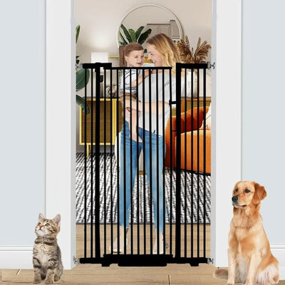 Dog Door Adjustable Mounted Baby Gate With Auto Close Lock Mechanism