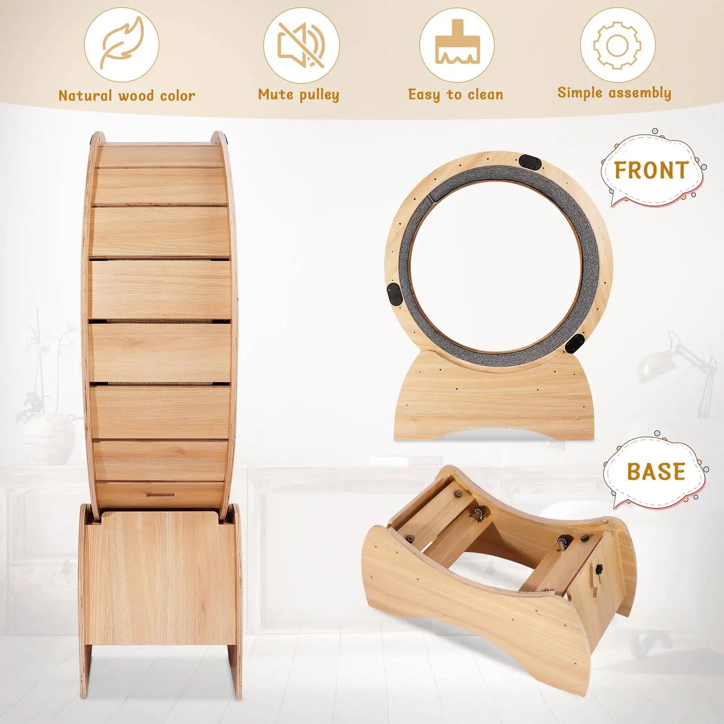 Wooden Cat Treadmill Exercise Roller for Fitness and Fun
