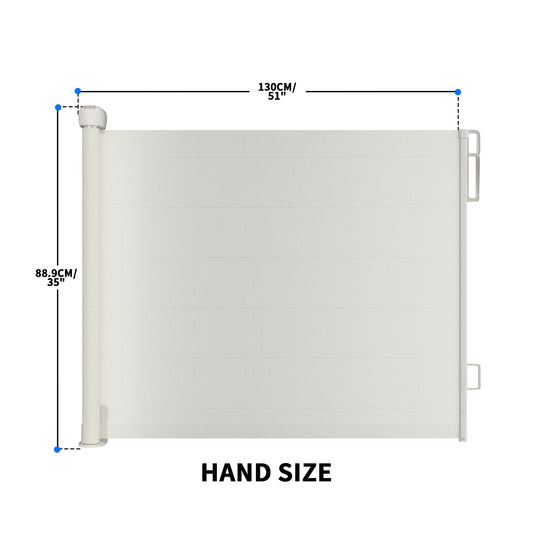 Extra Wide Retractable Dog Gate for Kids and Pets in White