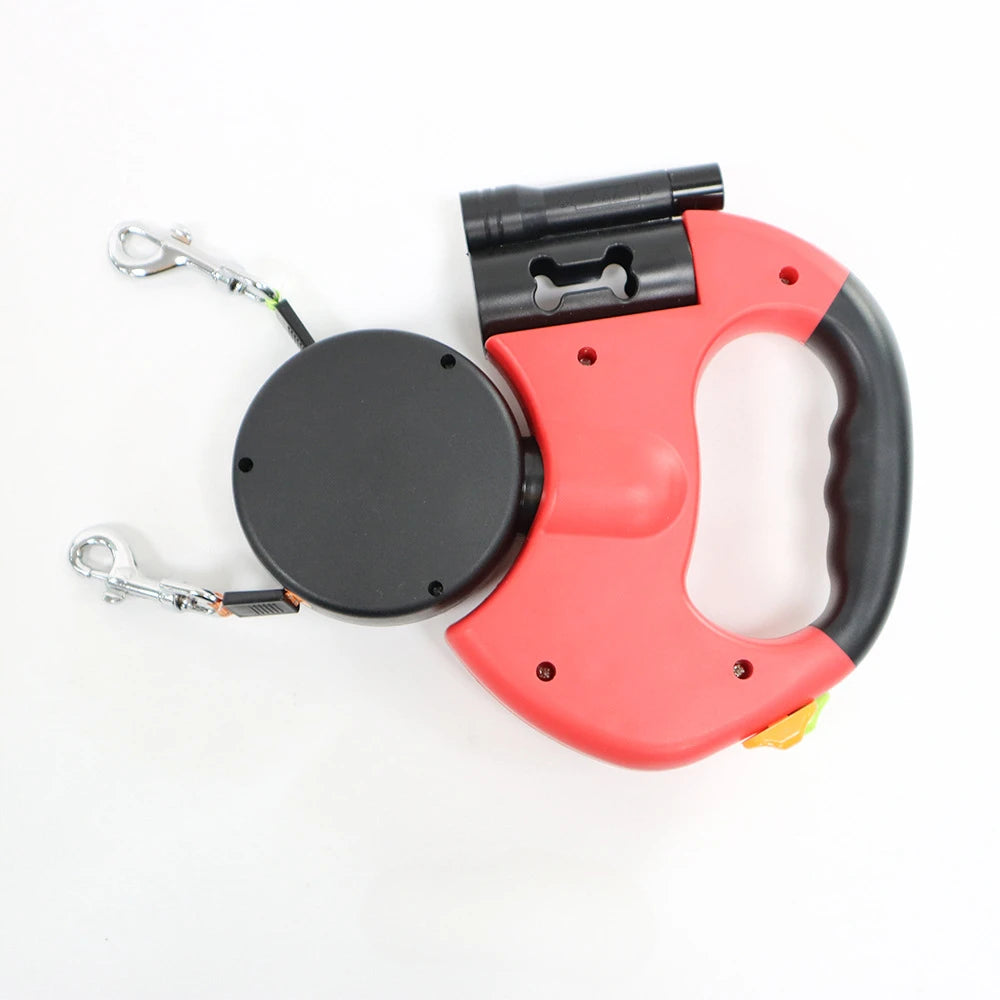Automatic Retractable Two End Pet Leash with Flashlight 10 Feet