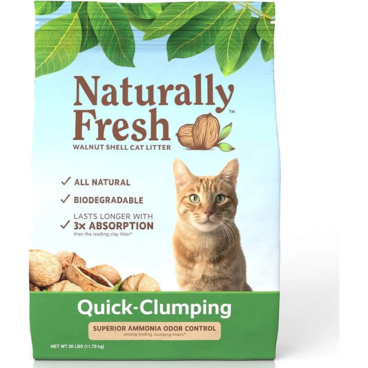 Walnut Shell Cat Litter 26lbs Unscented Odor Control Easy Clean