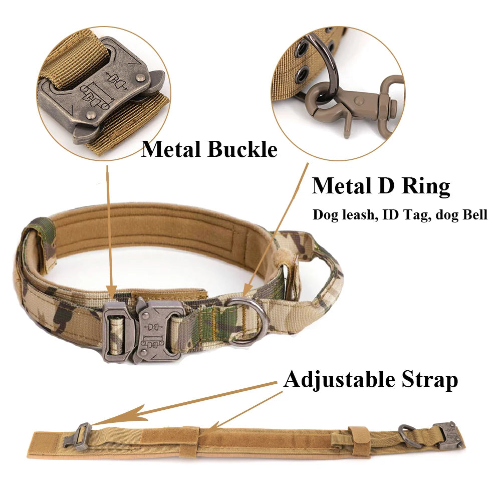 Large Dog Harness Collar Leash Set Tactical Vest for Training