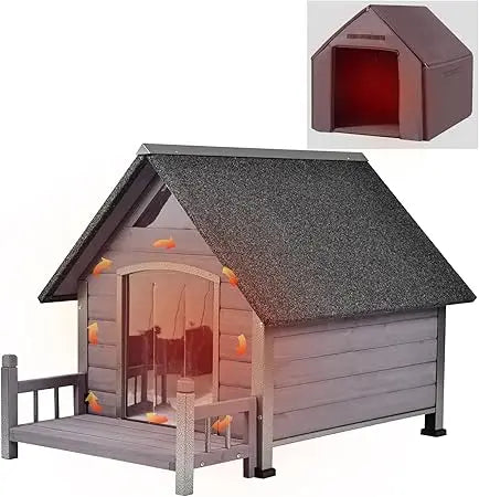 Insulated Outdoor Dog House With Metal Frame Weatherproof