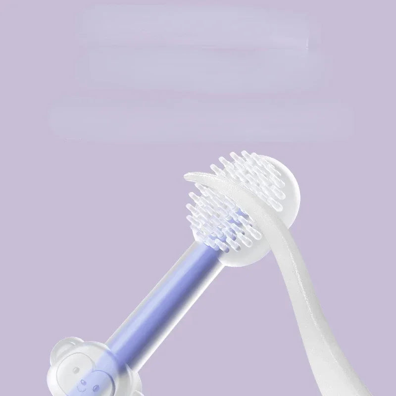 3pcs Pet Toothbrush Set for Cats and Dogs Purple Silica Gel