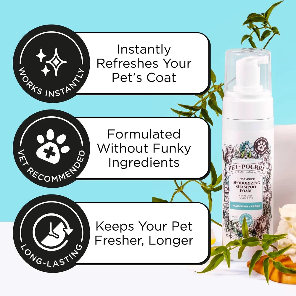 Waterless Pet Shampoo Foam Deodorizing Grooming Cleanser for Dogs and Cats