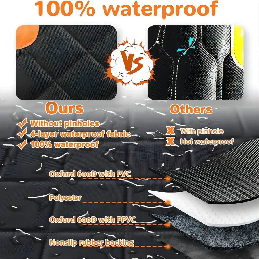 Waterproof Dog Car Seat Cover Hammock with Mesh Window and Zipper