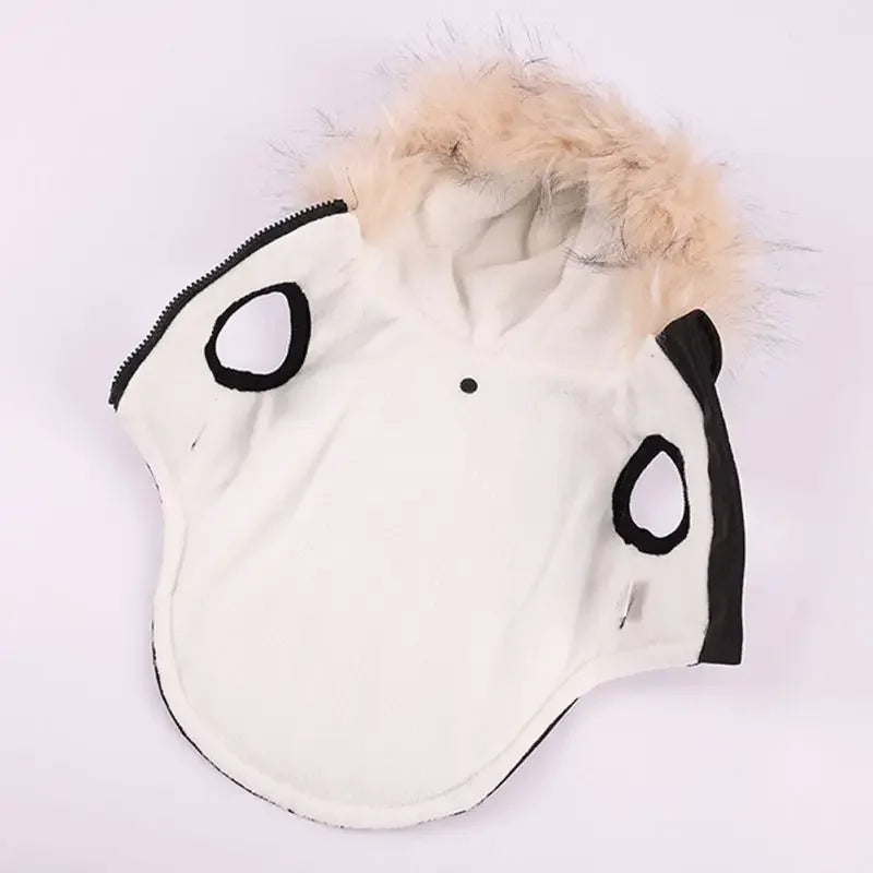 Fleece Lining Dog Hoodie with Harness Built In Warm Small Dog Jacket Winter Puppy Coats Hooded for Small Medium Dogs