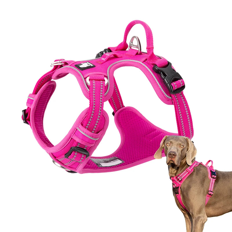 Winhyepet Training Dog Vest Reflective Light Nylon Padding Service Harness Protective Clothes for Small Medium Large Dogs
