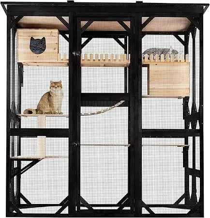 Large Outdoor Cat Catio Walk-in Enclosure for Multiple Cats