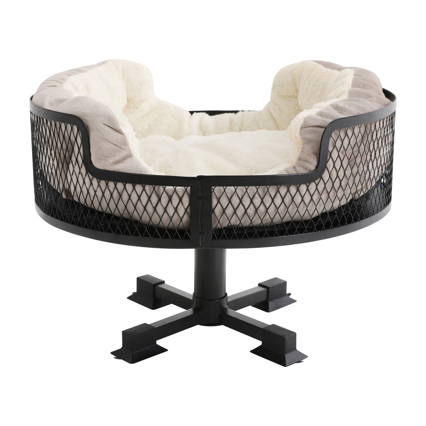 Portable Stainless Steel Elevated Cat Desk Bed for Small Cats and Dogs