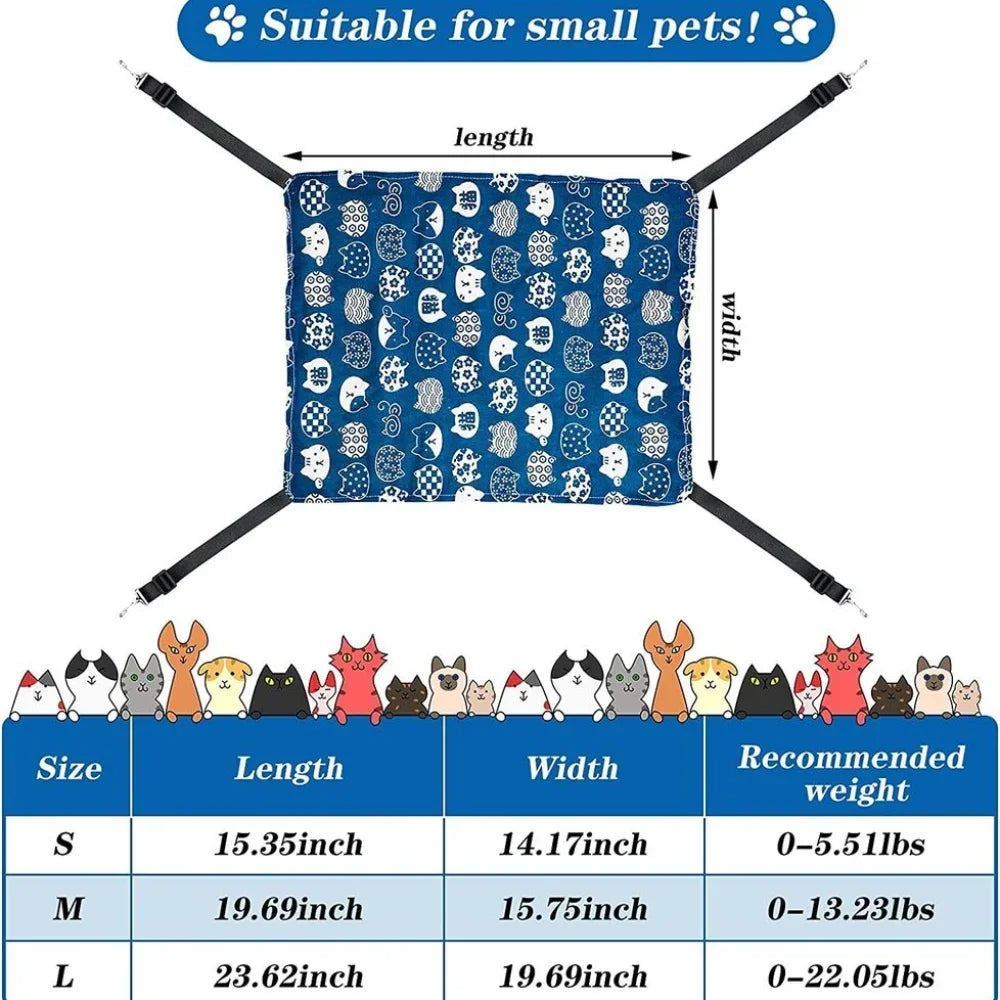 2Pcs Reversible Cat Hammock Soft Breathable Small Pet Bed